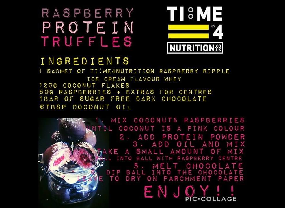 test Time 4 Raspberry Protein Truffles