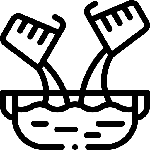 icon of two mixtures being poured into a bowl