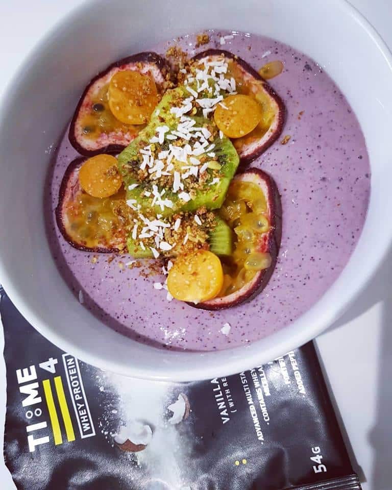 test Time 4 Purple Fruity Protein Smoothie Bowl