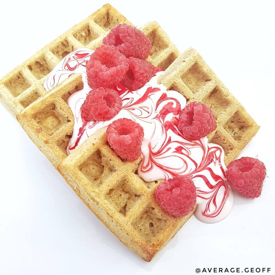 test Time 4 Raspberry Ripple Protein Waffles