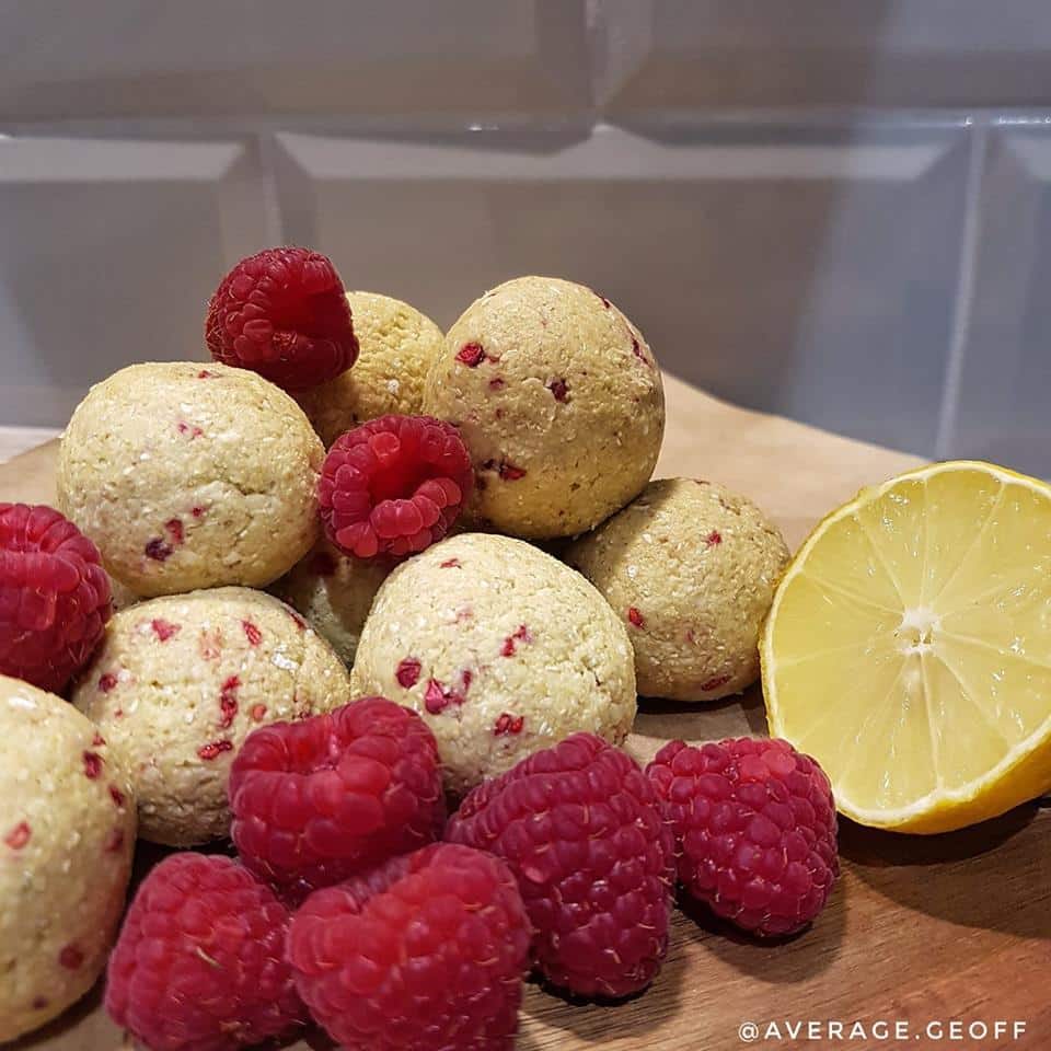 test Time 4 Lemon & Raspberry Cheesecake Protein Balls