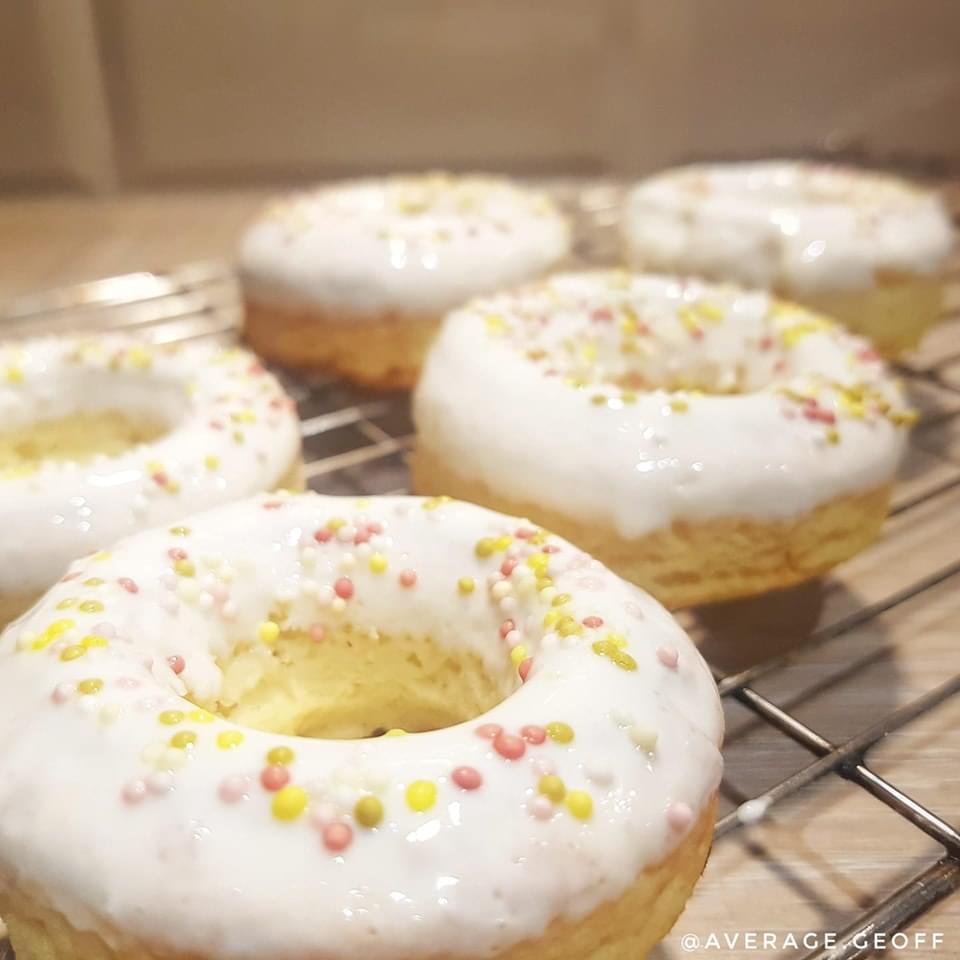 test Time 4 Raspberry Ripple Cheesecake Protein Doughnuts.