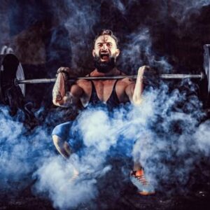 Split-routines-Bodybuilder Doing An Overhead Press