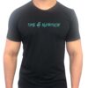 Time 4 Nutrition grafiti style black t-shirt with blue text front view