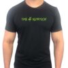 Time 4 Nutrition grafiti style black t-shirt with green text front view