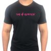 Time 4 Nutrition grafiti style black t-shirt with pink text front view