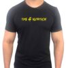 Time 4 Nutrition grafiti style black t-shirt with yellow text front view