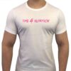 Time 4 Nutrition grafiti style white t-shirt with pink text front view