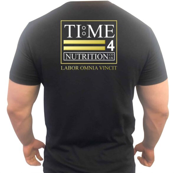 Time 4 Nutrition roman style t-shirt back view