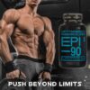topless man in gym next to Epicatechin supplement