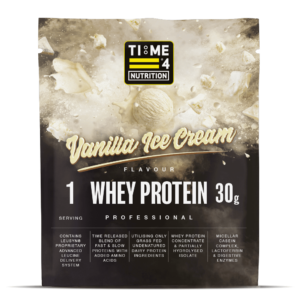 Time 4 whey protein single 30g sachet vanilla ice cream flavour