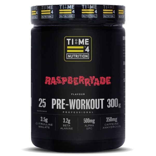 time-4-pre-workout-professional-raspberryade-flavour-tub